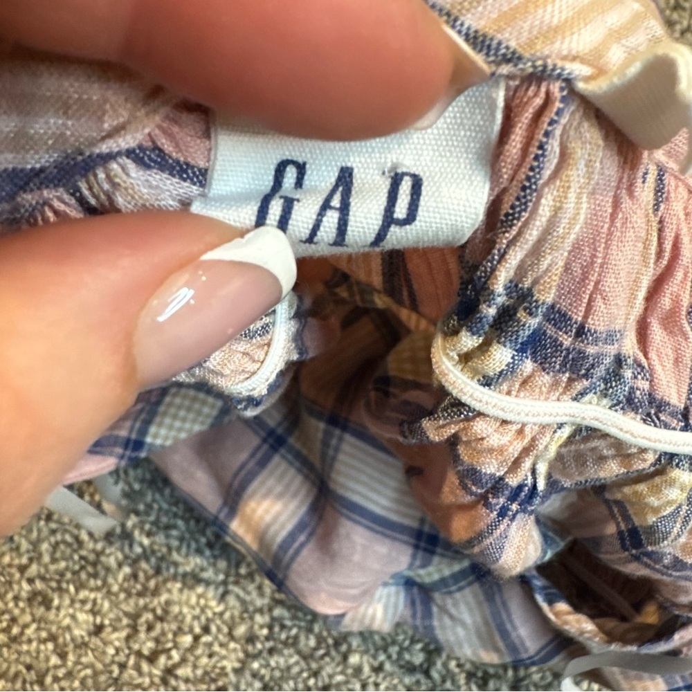 GAP Pink and Blue Plaid Button Down Shirt - Picture 8 of 10